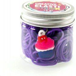 Nice Group - Elasticolor Multicolor Bands, 1 Barattolo a Sorpresa per Creare Braccialetti DIY con Elastici Colorati e Charms - N