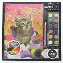 Nice Group - Diamantiny Creative Art, Diamond Painting Kit crea il mosaico, PETS, Meow - NICE96101