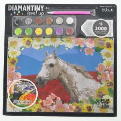 Nice Group - Diamantiny Level Up - Creative Art, Diamond Painting Kit crea il mosaico, WILD, Cavallo Bianco - NICE96206