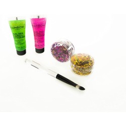 Nice - RAINBOW HIGH, Mega Set Hair & Nails, Kit per Bambine con Extension, Gel, Glitter, 3 Gessi colorati per Capelli e Smalti p