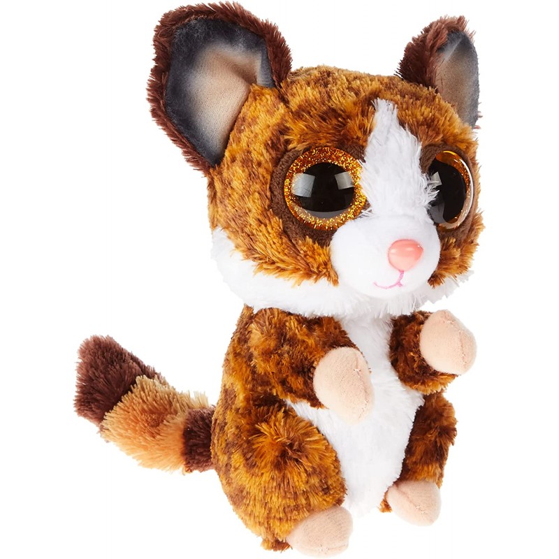 Ty Plush - Peluche Beanie Boos Scimmia Galago - Binky Marrone Orsetto con occhioni glitter dorati - T36374