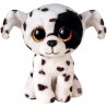 Ty Plush - Peluche Beanie Boos Cane Dalmata - Luther Bianco e Nero - Cagnolino con occhi glitter dorati - T36389