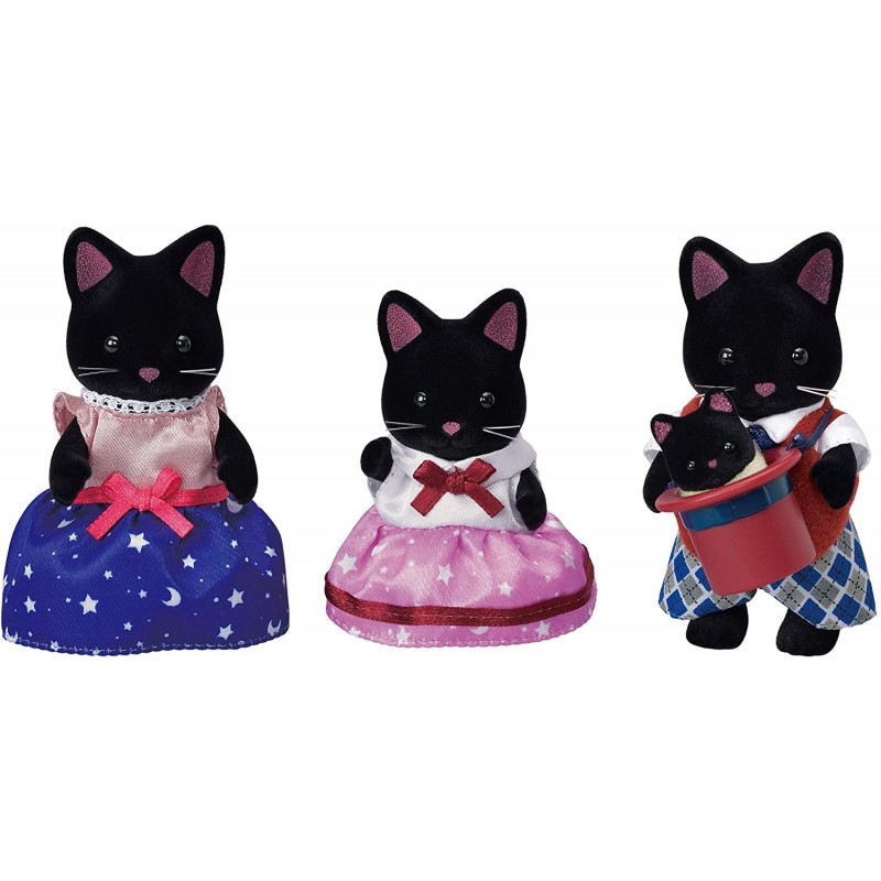 Sylvanian Families - Midnight Cat Family, famiglia di gatti neri, SYL5530