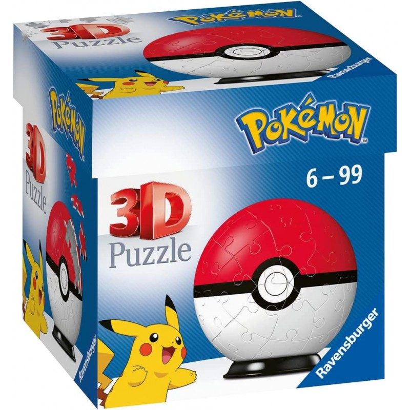 Ravensburger - 3D Puzzleball, Pokémon Pokeball Classic, 54 Pezzi - RAV11256.2