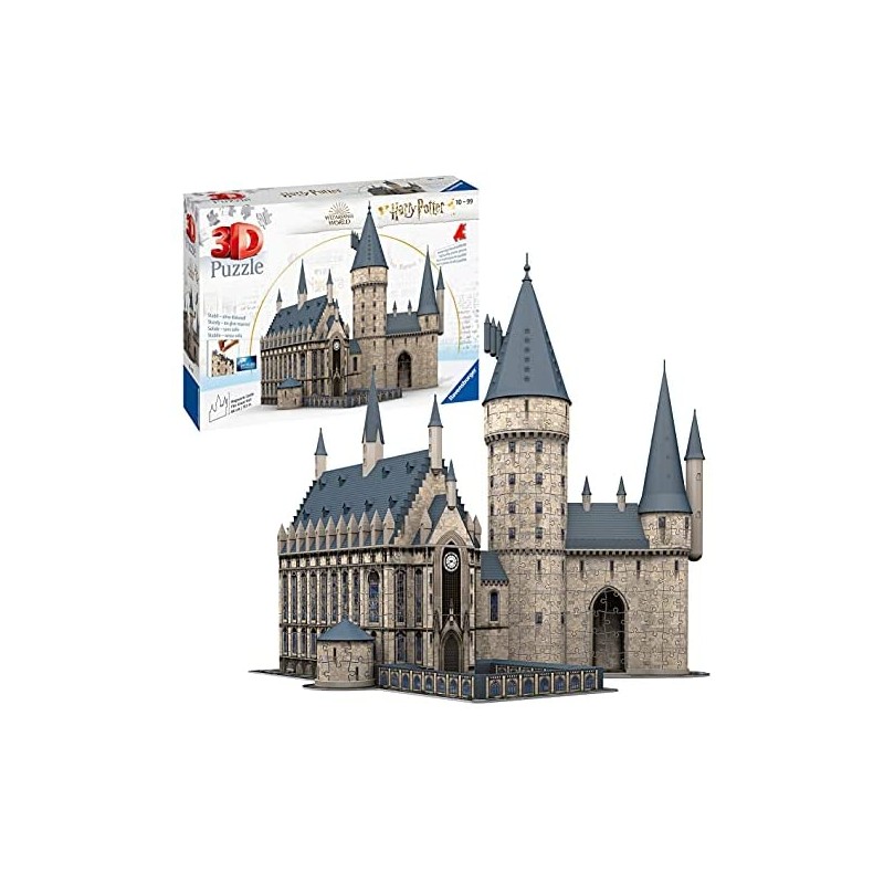 Ravensburger 112593 Puzzle 3D, Harry Potter Castello di Hogwarts Sala Grande, 540 Pezzi, Puzzle 3D Harry Potter, Età 10+