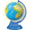 Ravensburger - 3D Puzzle Globo Night Edition con Luce, Impara la Geografia in Inglese, 180 Pezzi - RAV11498
