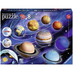 ravensburger-il sistema planetario 3d puzzleball, multicolore, 11668