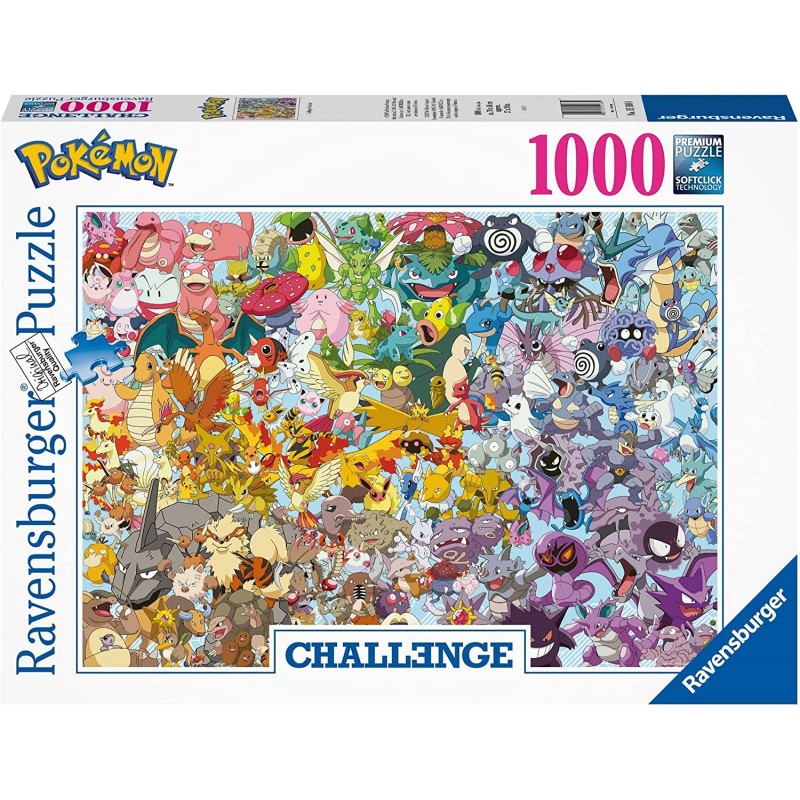 Ravensburger - Puzzle Pokemon, Collezione Challenge, 1000 Pezzi - RAV15166.0