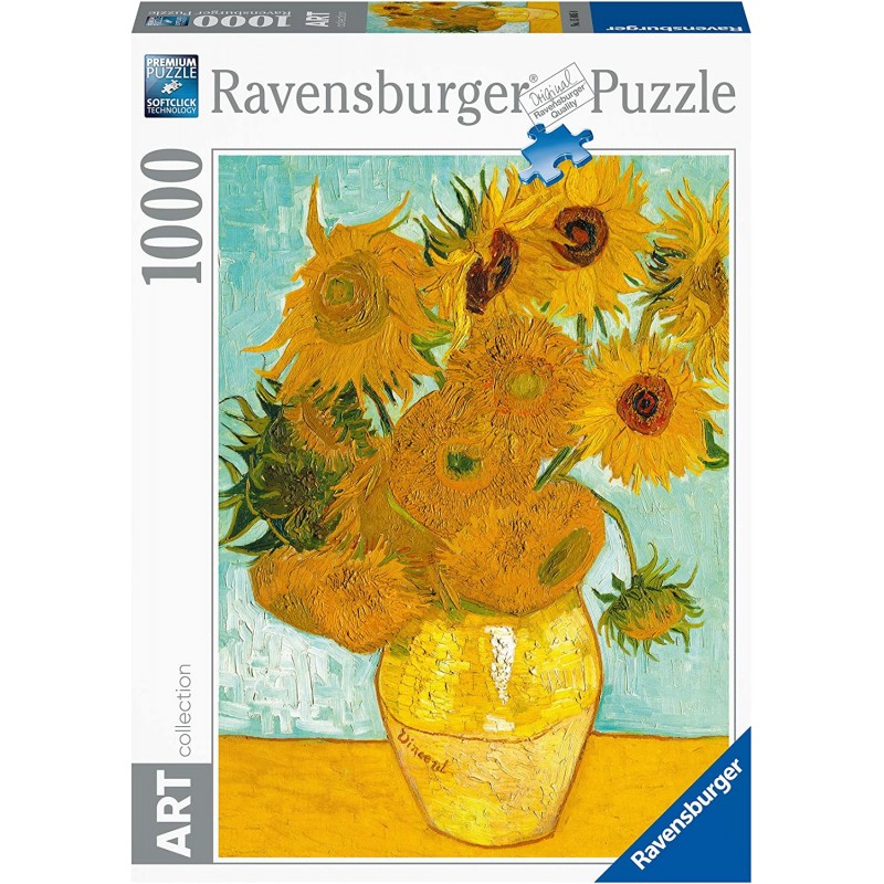 Ravensburger - Art Collezion: Vaso di girasoli, Van Gogh Puzzle, 1000 Pezzi - RAV15805.8