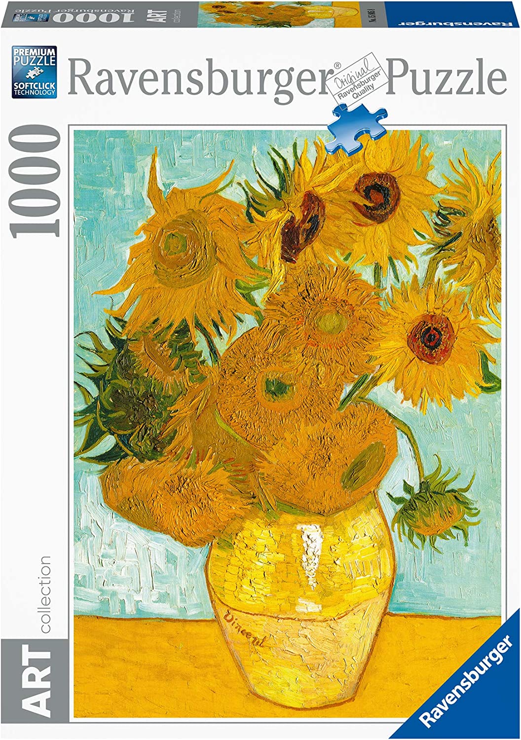 Ravensburger - Art Collezion: Vaso di girasoli, Van Gogh Puzzle, 1000 Pezzi  - RAV15805.8