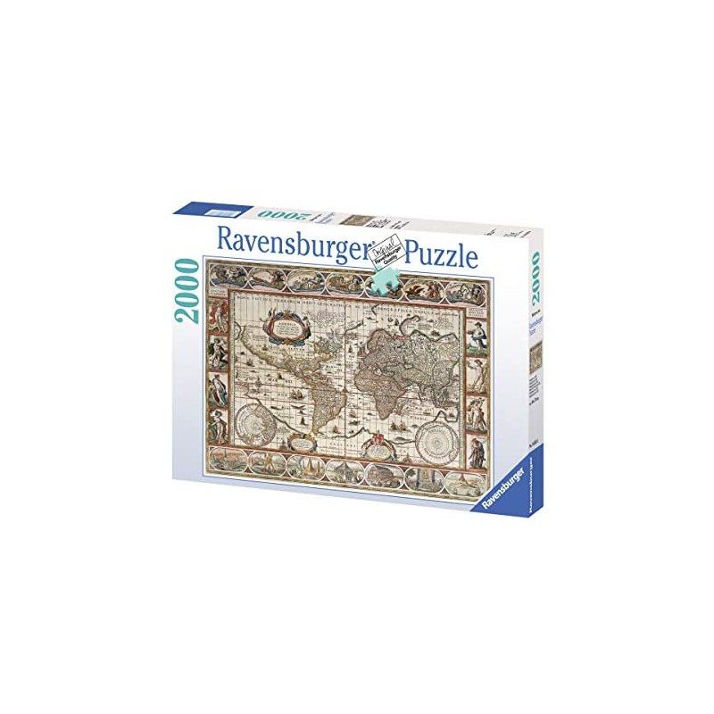 Ravensburger - Puzzle 2000 Pezzi, Mappamondo 1650, Dimensione Puzzle: 98x75cm 16633.6