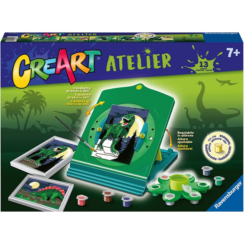 Ravensburger - Il Mio Fantastico Atelier CreArt, Set con Cavalletto Tema Dinosauri - RAV20256