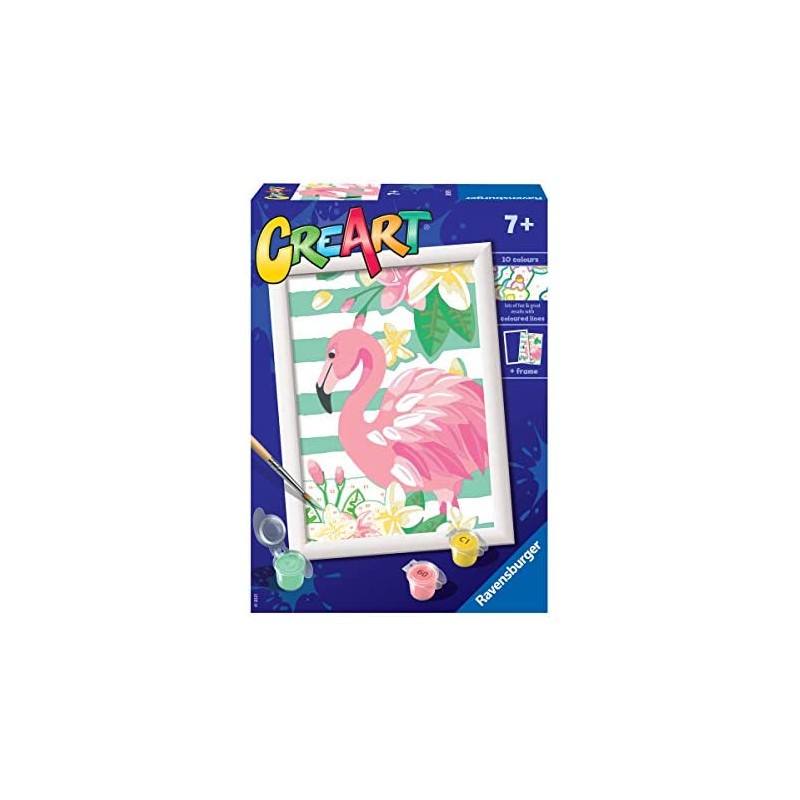 Ravensburger 28929 5 CreArt Serie E - Fenicottero, Dipingere con i Numeri, Gioco Creativo per Bambine e Bambini, Età Raccomandat