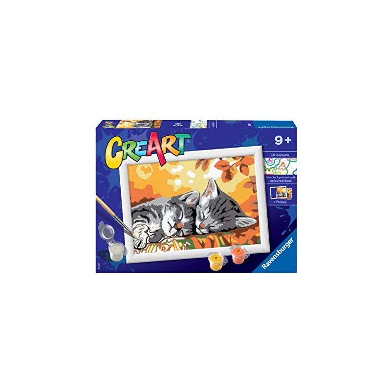 Ravensburger 28932 5 CreArt, Gattini in Autunno, Dipingere con i Numeri, Gioco Creativo per Bambine e Bambini, Età Raccomandata 