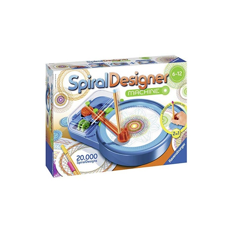 Ravensburger 29713 Spiral Designer Machine, Gioco Creativo per Disegnare, Età 6-12 Anni, 2 Modalità di Gioco