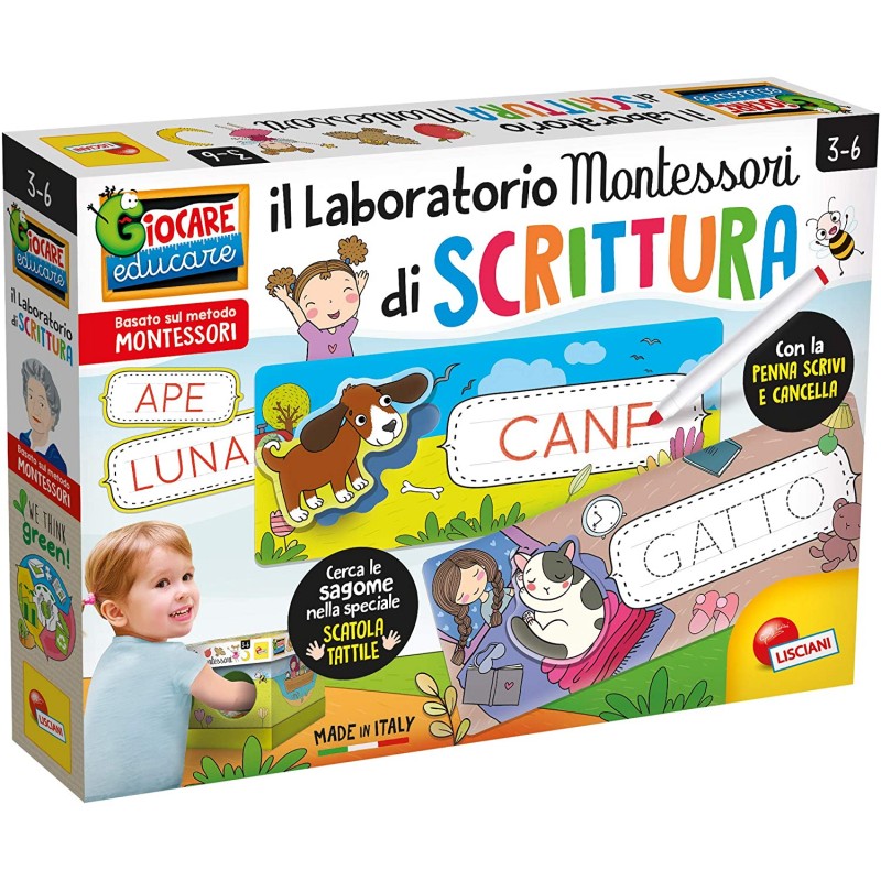Lisciani Giochi - Montessori Maxi Laboratorio di Scrittura, Colore