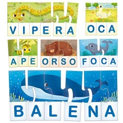 Lisciani Giochi- Carotina Quadrotte Parole e Prima Scrittura Gioco Educativo Prescolari, Multicolore, 87518