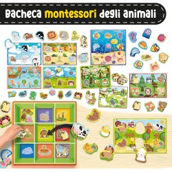 Lisciani Giochi - Montessori Baby Bacheca Happy Animals, Colore, 92772