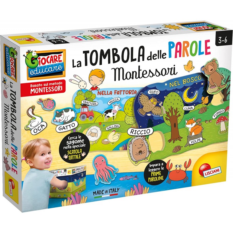 Lisciani Giochi - Montessori Maxi Tombola delle Parole, 92802