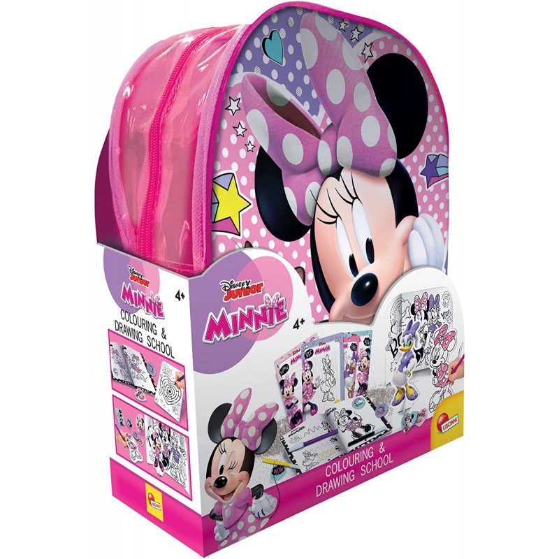 Lisciani Giochi - Minnie Zainetto Coloring e Drawing School, Zaino, Lavagnette, Pennarelli, 92932