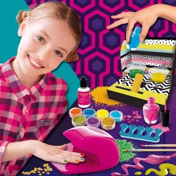 Lisciani Giochi - I m a Genius Super Manicure, Base Smalto, Colorato, Glitter, Pigmento Cambia Colore con la Luce, 97395