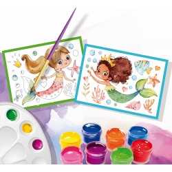 Lisciani Giochi - Sandy Colorando Watercolors, Fogli Disegnati, Acquerelli, Pennello, Pipetta Pasteur, 97470