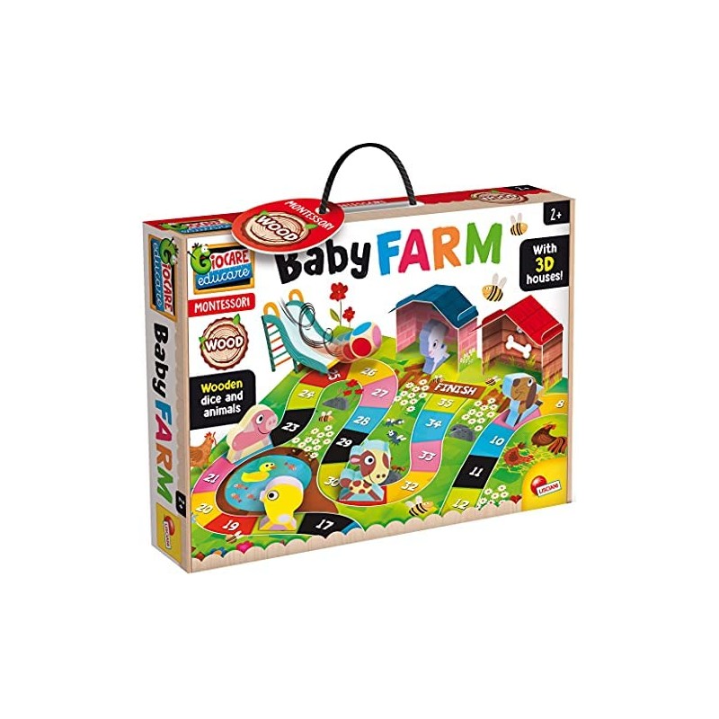 Lisciani Giochi- Montessori Legno Baby Farm, Colore, 85873