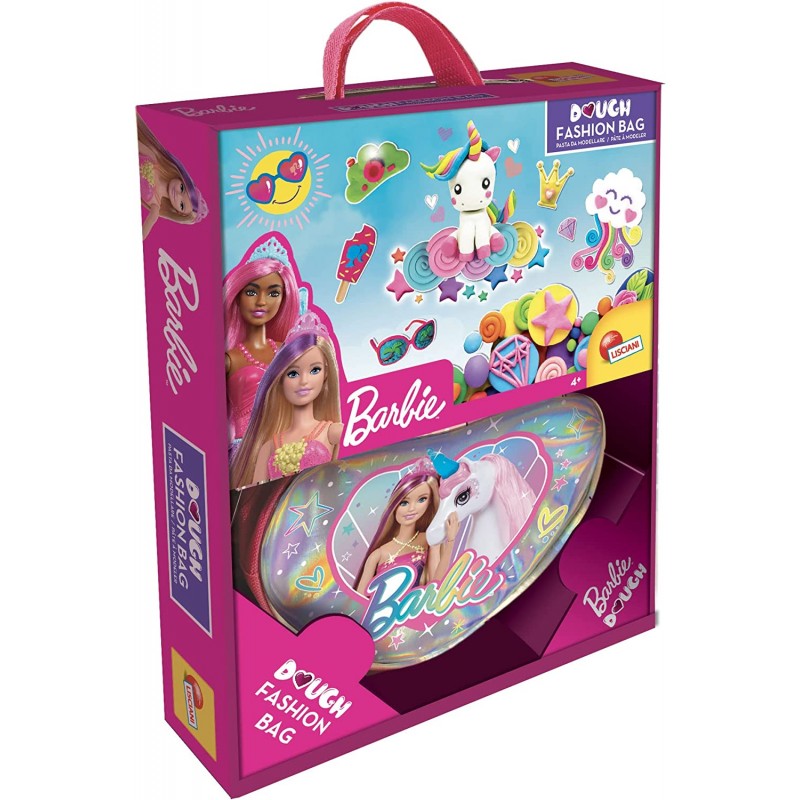 Lisciani Giochi - Barbie Dough Fashion Bag, 300 g Dough, 4 Formine, 91928