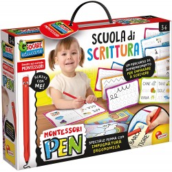 Lisciani Giochi - Montessori Pen Super Scuola Scrittura, Gioco per Imparare a Scrivere con la Penna Anatomica, 97081