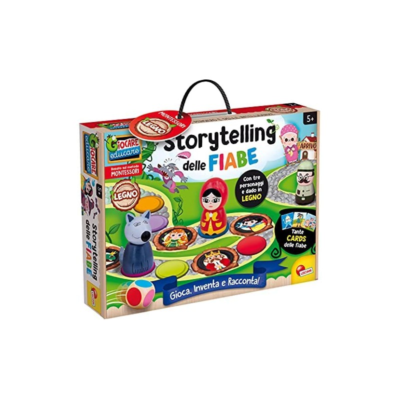 Lisciani Giochi- Montessori Legno inventa storie Storytelling delle Fiabe, Colore, 85903