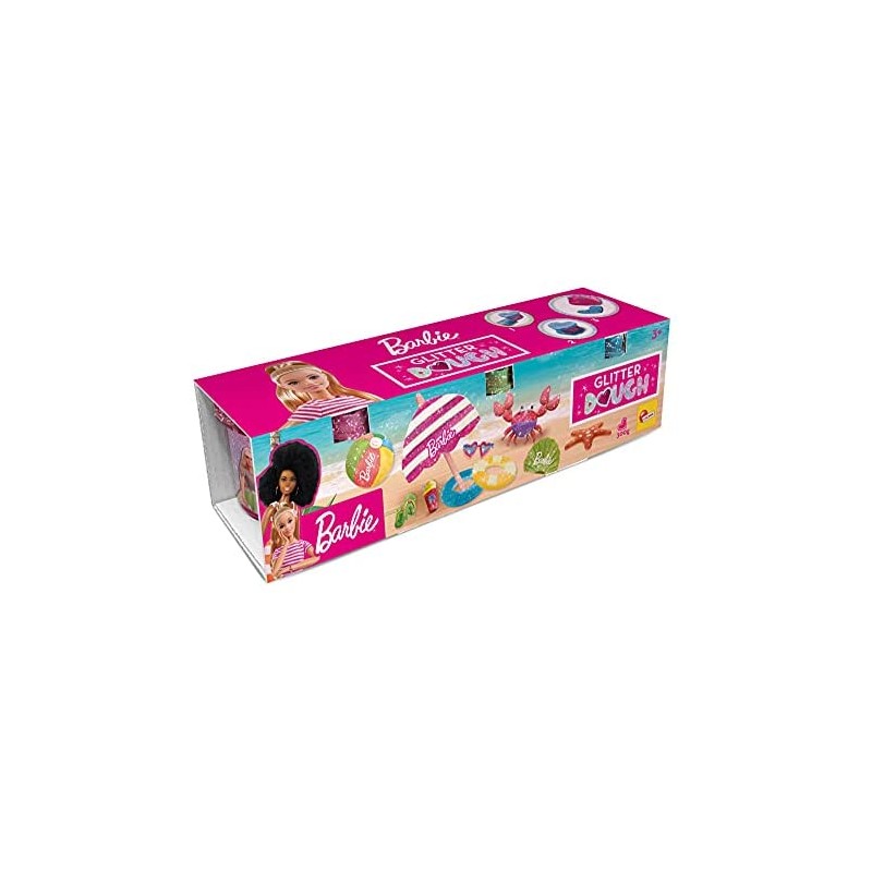 Lisciani Giochi - Barbie Glitter Dough Multipack 3 Vasetti, 88836