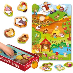 Lisciani Giochi - Montessori Baby Box Farm, Colore, 92741