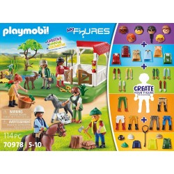 Playmobil - My Figures 70978 Ranch dei Cavalli, 6 Personaggi con Oltre 1000 Combinazioni di Gioco Possibili - PM70978