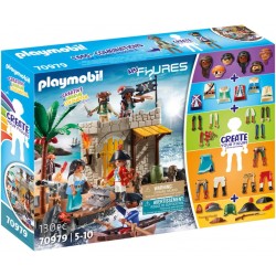 Playmobil - My Figures 70979 Isola dei Pirati, 6 Personaggi con Oltre 1000 Combinazioni di Gioco Possibili - PM70979