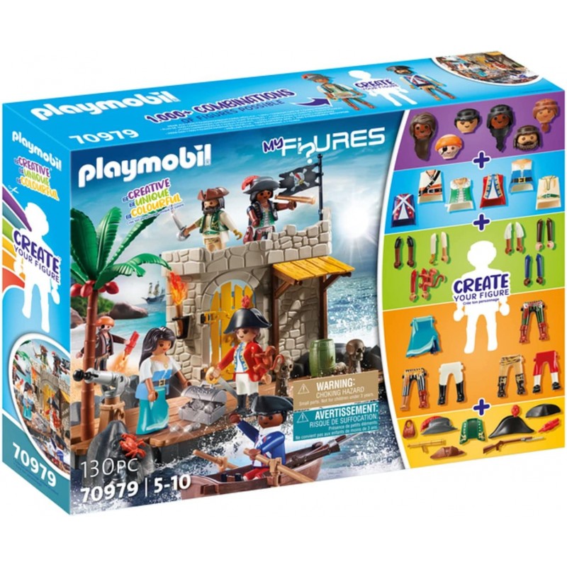 Playmobil - My Figures 70979 Isola dei Pirati, 6 Personaggi con Oltre 1000 Combinazioni di Gioco Possibili - PM70979