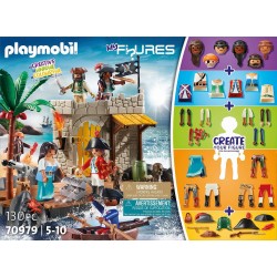 Playmobil - My Figures 70979 Isola dei Pirati, 6 Personaggi con Oltre 1000 Combinazioni di Gioco Possibili - PM70979