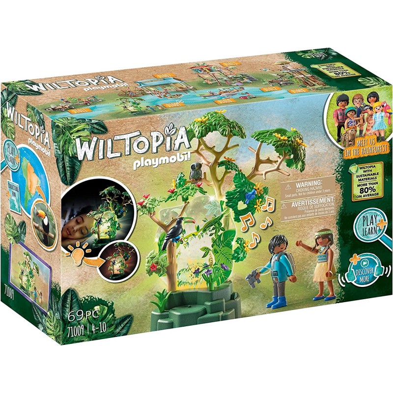 Playmobil - Wiltopia 71009 Luce Notturna della Foresta Amazzonica, Con Animali Giocattolo, Luce e Suoni, Giocattolo Sostenibile 