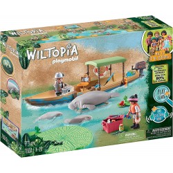 Playmobil - Wiltopia 71010 Gita in Barca e Lamantini della foresta amazzonica, Con Animali Giocattolo, Giocattolo Sostenibile - 