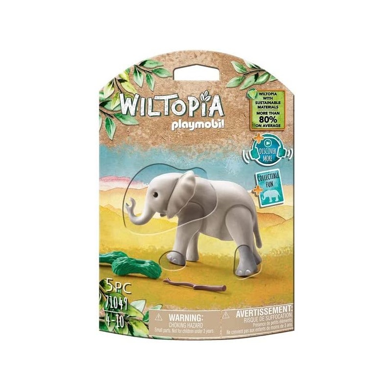 Playmobil - Wiltopia 71049 Piccolo Elefante, Animali Giocattolo, Giocattolo Sostenibile - PM71049