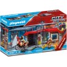 Playmobil - City Action 71193 - Stazione dei Vigili del Fuoco con Motocicletta, Valigetta Apribile e Trasportabile con Manico - 