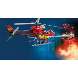 Playmobil - City Action 71195 - Elicottero dei Vigili del Fuoco, Elicottero dei Pompieri con Cannone Estintore - PM71195