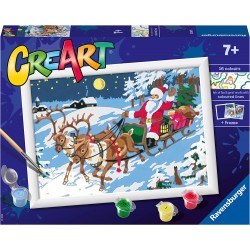 Ravensburger - CreArt Serie D: La Consegna dei Regali, Babbo Natale, Kit per Dipingere con i Numeri - RAV20264.5