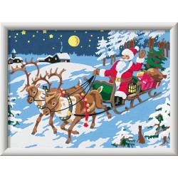 Ravensburger - CreArt Serie D: La Consegna dei Regali, Babbo Natale, Kit per Dipingere con i Numeri - RAV20264.5