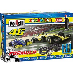 Polistil - Pista BO VR46 Formula Racing, Scala 1:43, Pista a Batteria con Licenza Ufficiale VR46 - Turbo Controller, Caricatore 