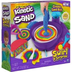 Kinetic Sand - Swirl N  Surprise - Sabbia Colorata in 4 variazioni 907gr 4 Accessori e Mixer 6063931