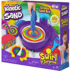 Kinetic Sand - Swirl N  Surprise - Sabbia Colorata in 4 variazioni 907gr 4 Accessori e Mixer 6063931
