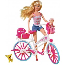 Simba - Steffi Love Giro in Bici, 3 Anni, con Bebè e Cucciolo, 105739050