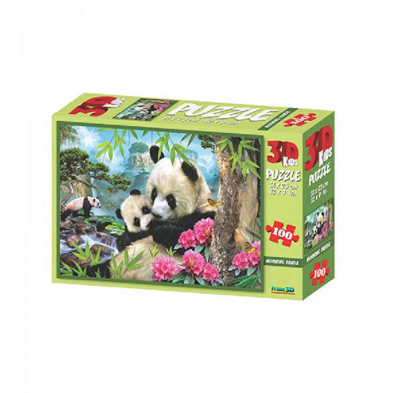 Prime 3D - morning Panda, puzzle 3d 100 pezzi, 10640.P3D Prime 3D - morning Panda, puzzle 3d 100 pezzi, 10640.P3D