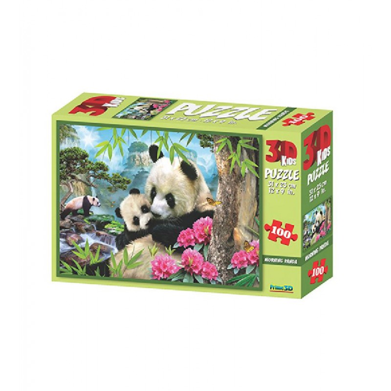 Prime 3D - morning Panda, puzzle 3d 100 pezzi, 10640.P3D