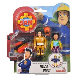 Simba- Sam Il Pompiere Set Due Personaggi Articolati 7.5 cm, con Accessori Assortiti, 3 Anni, 109251043038